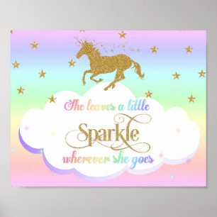 Affiche Licorne Arc-en-Ciel Elle Laisse Un Petit Éclat
