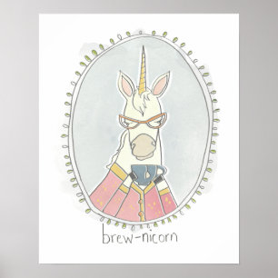 Affiche Licorne caféinée de Brew de Cutie