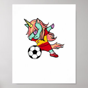 Affiche Licorne Dabbing Maillot de Foot Espagne T-Shirt Es