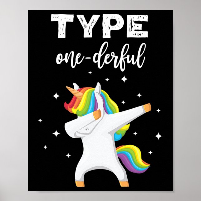 Affiche Licorne de diabète au dabbing Onederful  (Devant)