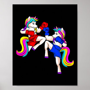 Affiche Licorne de kickboxing Kickboxeur Mma
