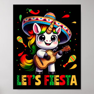 Affiche Licorne de la Fiesta Chapeau Cinco De Mayo Mexicai
