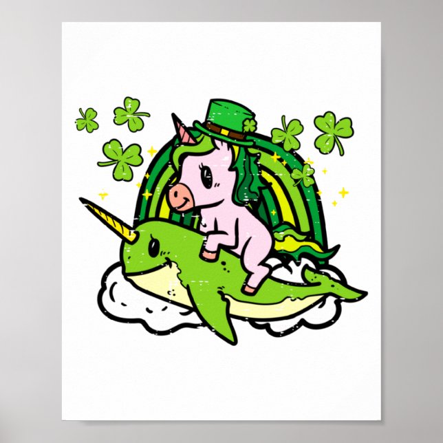 Affiche Licorne de la Saint-Patrick sur Fille Irlandaise N (Devant)