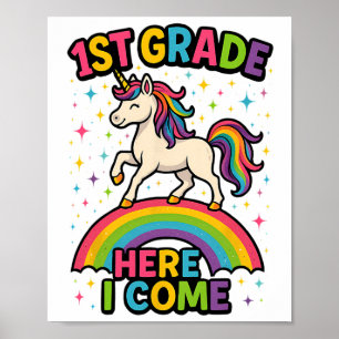 Affiche Licorne de rentrée en 1re année, drôle