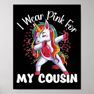 Affiche Licorne de sensibilisation au cancer Je porte du r