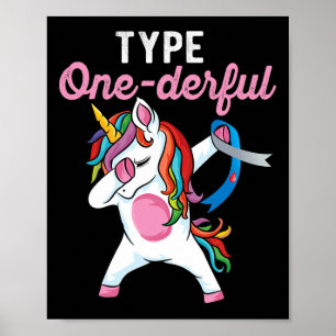 Affiche Licorne de type Onederful Dabbing Diabète de type 