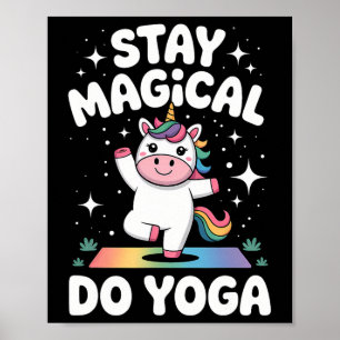 Affiche Licorne de yoga mignonne en posture de lotus, modè