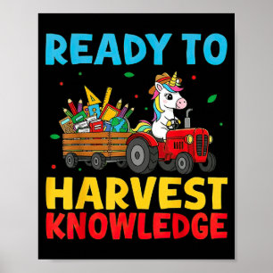 Affiche Licorne d'élevage de tracteur agricole de retour à