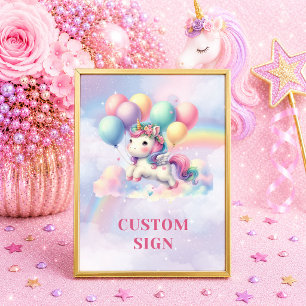 Affiche Licorne Magique Jour Anniversaire Personnalisé 