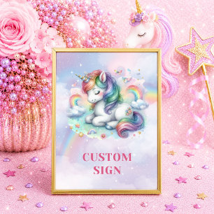 Affiche Licorne Magique Journee Fille Anniversaire Si