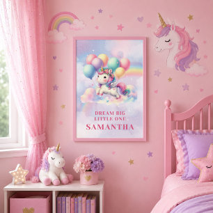 Affiche Licorne Magique Journee Pastel Fille Anniversaire