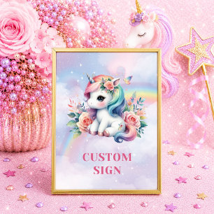 Affiche Licorne Magique Pastel Rêveuse Anniversaire Person
