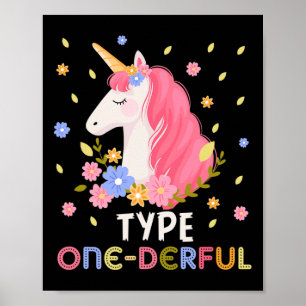 Affiche Licorne merveilleuse de type un Fun Diabétique de