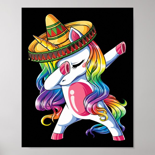 Affiche Licorne qui fait le dab Funny Cinco De Mayo Femmes (Devant)