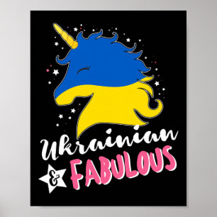Affiche Licorne ukrainienne Drapeau de l'Ukraine