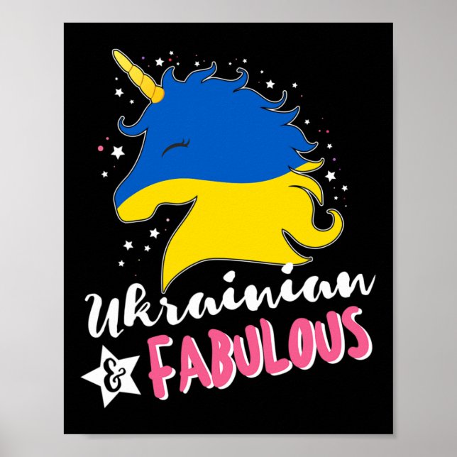 Affiche Licorne ukrainienne Drapeau de l'Ukraine  (Devant)
