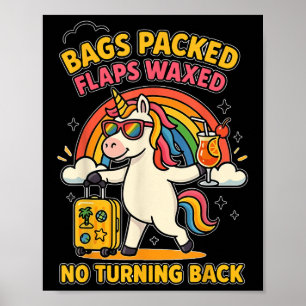 Affiche Licorne Vacances Inappropriées Drôle Bagages Prêts