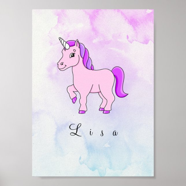 Affiche licorne violette (Devant)