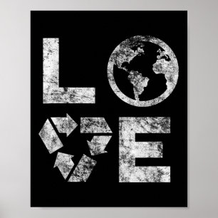 Affiche Liebe Jour des terres 90s Enfants Recyclés Vintage