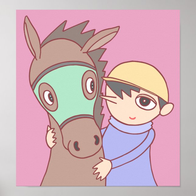 Affiche Lien entre le cheval et le jockey. (Devant)
