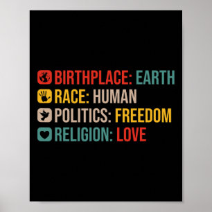 Affiche Lieu de naissance de la Terre Race Politique humai