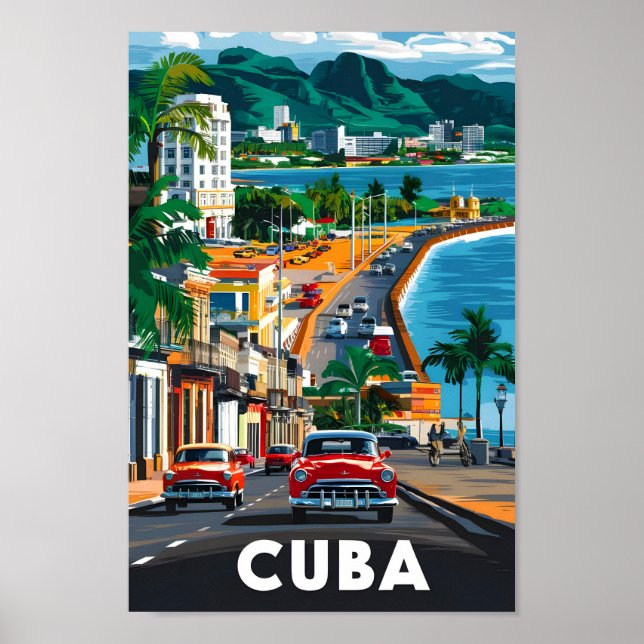 Affiche Lieu de voyage célèbre La Havane Cuba (Devant)