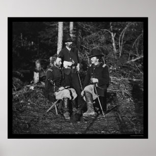 Affiche Lieutenants Custer, Bowen et Jones 1862