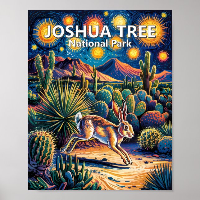 Affiche Lièvre de Joshua Tree Van Gogh Désert (Devant)