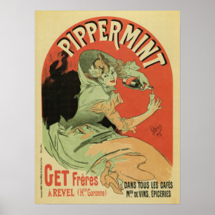 Affiche Lièvre Vintage à la menthe par Chéret