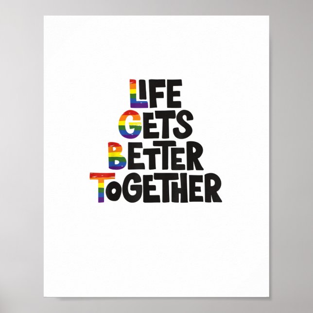 Affiche Life Gets Better Together Light Colors Inspiration (Devant)