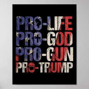 Affiche Life God Gun Trump Usa réélit Donald Trump 2020