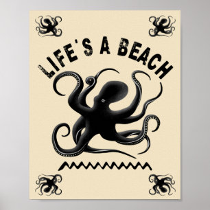 Affiche Life is a Beach - Drôle été Citation Design