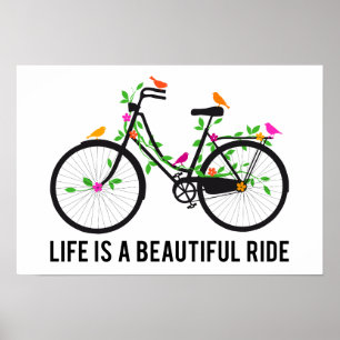 Affiche Life is a beautiful ride, vintage bicycle