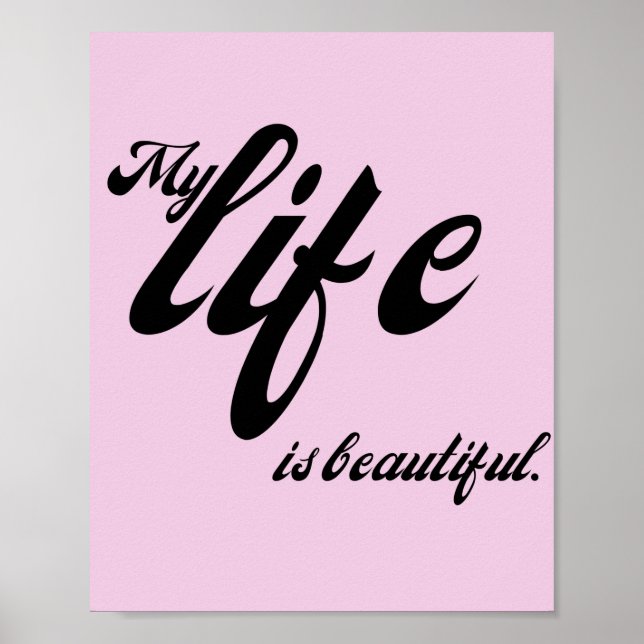 Affiche Life Is Beautiful Quote On Happy Life (Devant)