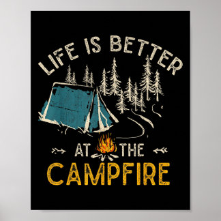 Affiche Life Is Better At The Campfire Funny Camper Camp C