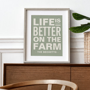 Affiche Life is Better on the Farm Personalized Print