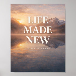 Affiche Life Made New Mountain Sunrise Design