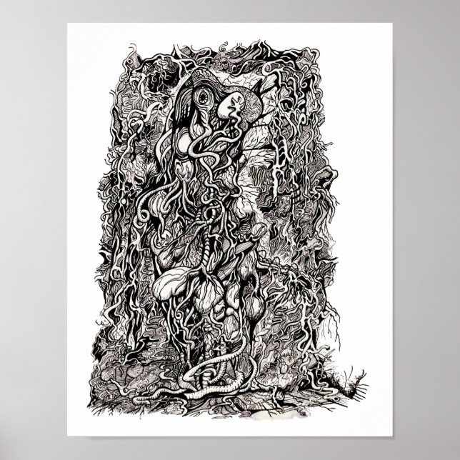 Affiche Life Without Skin, par Brian Benson (Devant)