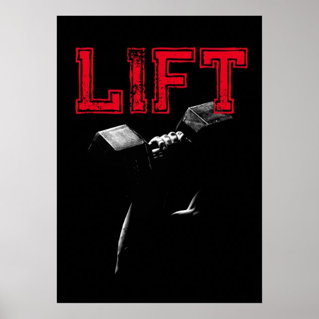 Affiche Lift Bodybuilding Fitness Motivational (Devant)