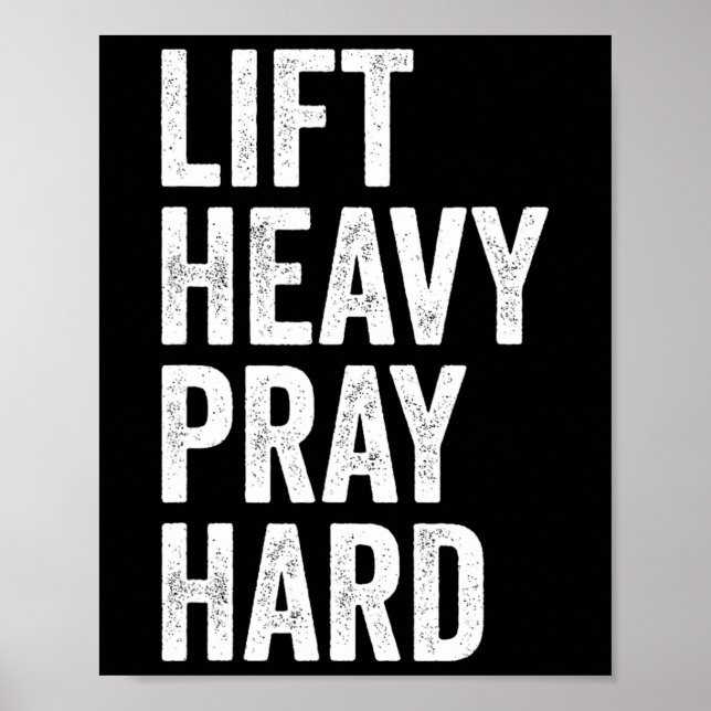 Affiche Lift Heavy Pray Hard Christian Weightlifting Fitne (Devant)
