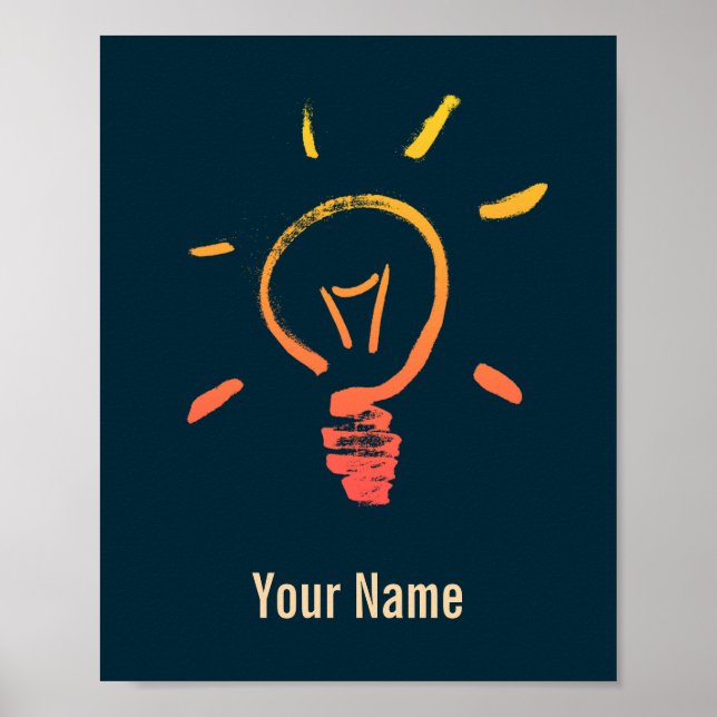 Affiche Light bulb lamp retro lightbulb smart electrician (Devant)