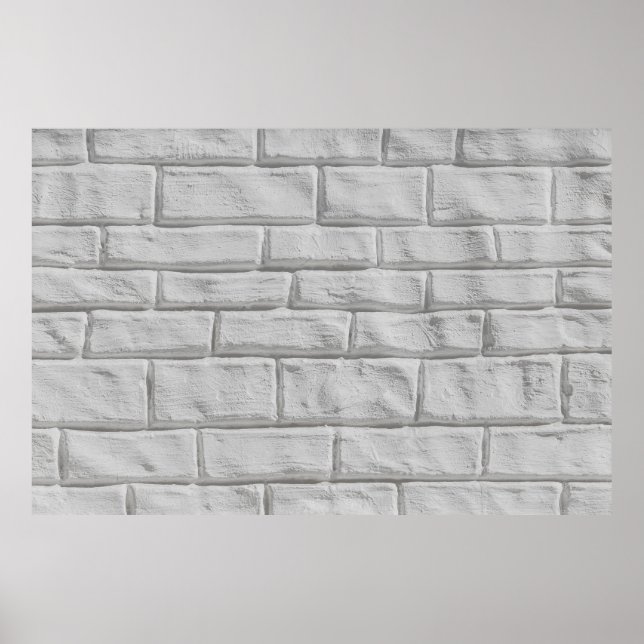 Affiche Light gray or white brick wall surface texture bac (Devant)