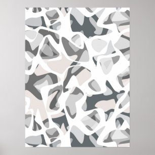 Affiche Light Gray Spots Abstract spotted pattern