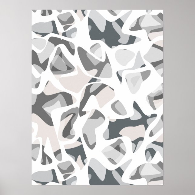 Affiche Light Gray Spots Abstract spotted pattern  (Devant)