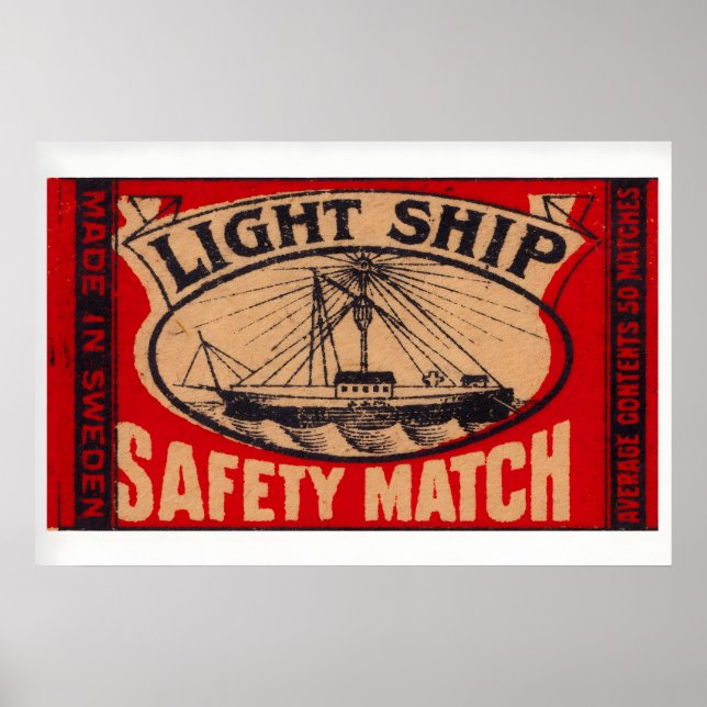 Affiche Light Ship - Matchbox Print - Sweden Wall Art (Devant)
