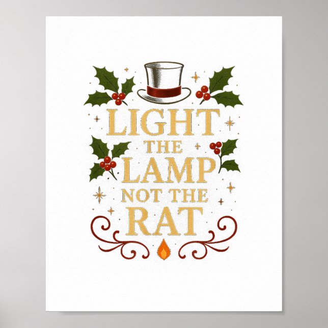 Affiche Light The Lamp Not The Rat Funny Christmas Matchin (Devant)