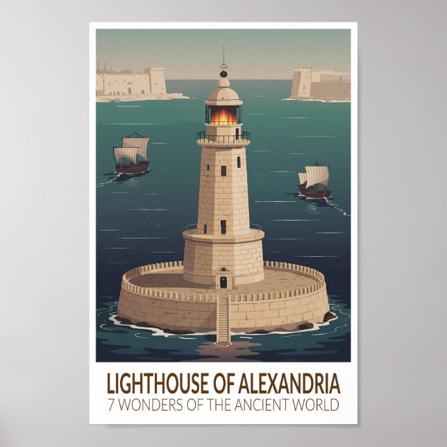 Affiche Lighthouse of Alexandria 7 Wonders of the World (Devant)