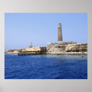 Affiche Lighthouse on Brother Islands, Red Sea, Egypt