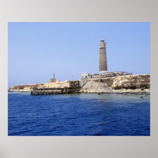 Affiche Lighthouse on Brother Islands, Red Sea, Egypt (Devant)