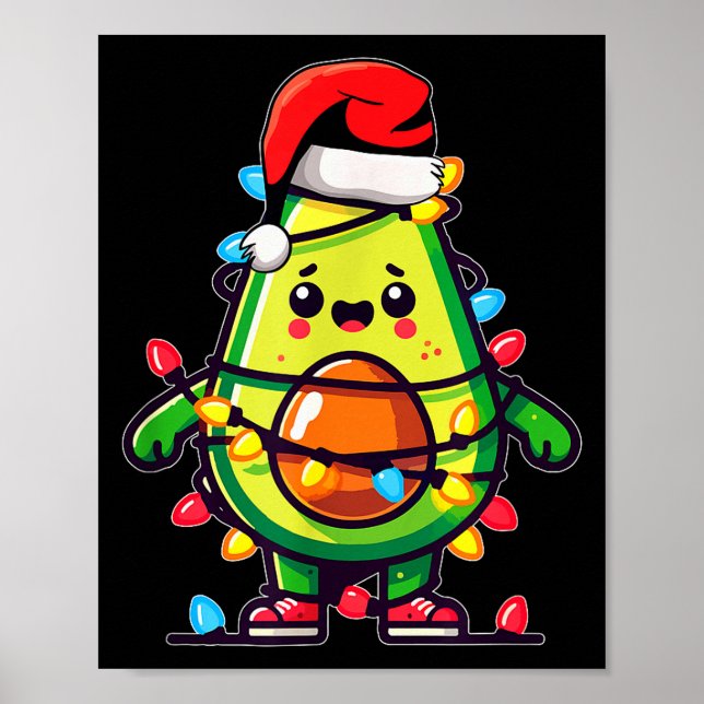 Affiche Lighting Avocado Ugly Christmas Sweater Guacamole  (Devant)